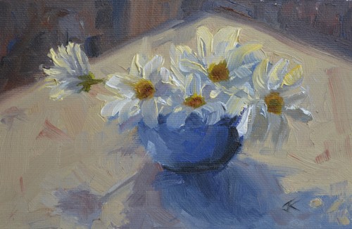 Daisies in Sunlight 4x6 $230 at Hunter Wolff Gallery